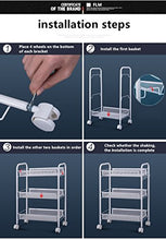 FLM Carrello di Servizio - 3 Ripiani Multifunzione Carrello Trasportabile con Ruote per Cucina e Bagno,Bianco