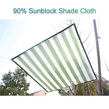 Telo Ombreggiante, 90% Tessuto for Tende da Sole in Tela reticolare Farbic con passacavi - for Piante da Giardino, Serra, fienile - Strisce Bianche Verdi (Size : 2m x 3m)