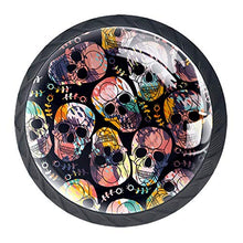 Set di 4 maniglie rotonde per armadio da cucina, credenza, cassettiera, cassettiera, con viti, per cucina, comò, armadietto, bagno, armadio e guardaroba, Halloween
