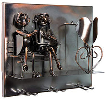 Brubaker Portabottiglie armanti - Wall Art Picture Metal - con 3 portabicchieri - Incluso Biglietto di Auguri per Il Vino Presente