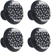 Zampa di cane bianco nero Pomelli per Porta Set di 4 Pomelli per Mobili Manopole per Cassetti Cucina Armadio Vetro