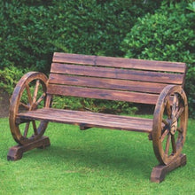 ChoicefullBargain - Ruota per carro in legno tradizionale, 114 x 58 x 76 cm, panca a 2 posti