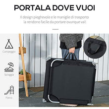 Outsunny Sdraio da Giardino Pieghevole in Metallo e Tessuto Oxford, Lettino Prendisole Traspirante 180x55x24cm Nero