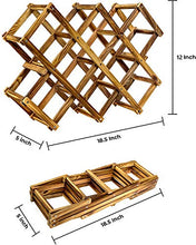 Delgeo Portabottiglie per Vino in Legno Portabottiglie Autoportante, 10 Bottiglie da Appoggio Portabottiglie da Appoggio per Vino da Appoggio per Vino Bianco Rosso