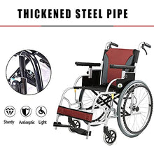 Sedia A Rotelle da Trasporto con Telaio in Acciaio Leggero, Forniture Mediche, Sedia Pieghevole Portatile, Grandi Ruote Posteriori da 20 Pollici, Sedile Largo 17 Pollici A