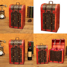 VOSAREA Portabottiglie in Legno Vintage a 4 Bottiglie con Maniglia