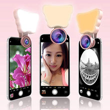 AFANG 3 in 1 Telefono Mobile Lente, Bellezza Fill Light Professionale Selfie Ripresa Mobile Lente Esterna Telefono, Selfie Ring Light 3 in 1 Clip-On Beauty Fill Light,D