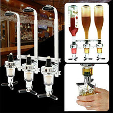 Dispenser per liquori da 3 bottiglie, supporto per bottiglia per bevande a parete, supporto per dispenser per vino, erogatore per bevande a molla, portabottiglie per vino da bar