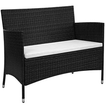 vidaXL Panchina da Giardino in Polirattan Nero 106x60x84 cm