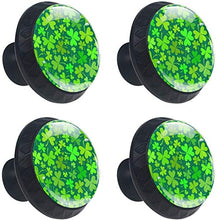 Trifoglio verde scuro Pomelli per Porta Set di 4 Pomelli per Mobili Manopole per Cassetti Cucina Armadio Vetro