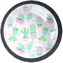 Simpatici cactus estivi Pomelli per Porta Set di 4 Pomelli per Mobili Manopole per Cassetti Cucina Armadio Vetro