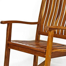 Dondolo da giardino in legno teak imperial con braccioli