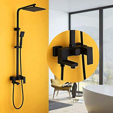 VIVIANE Accessori for Il Bagno, Rubinetto for Doccia, Soffione A Mano, Lussuoso Set di Doccia for Doccia Quadrato Nero con Vernice Rubinetto for Doccia A Tre Funzioni Soffione for Doccia da 8 Pollici
