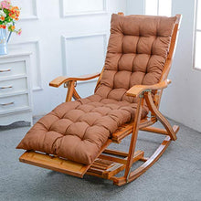 HAIYU-Sedia Reclinabi Pieghevole Lettino in Legno Lettino A Dondolo da Giardino/Balcone/Terrazza Sedia a Sdraio con Schienale Regolabile in 5 Posizioni, Cuscino in Cotone Disponibil(Color:Marrone)