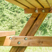 Oasi picnic - tavolo da giardino in legno impregnato con panche incorporate tavolo da picnic 6 posti made in italy