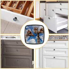 Set di 4 pezzi con maniglia quadrata per armadio da cucina, credenza, cassettiera, cassettiera, con viti, per cucina, comò, armadietto, bagno, armadio a tre giraffe