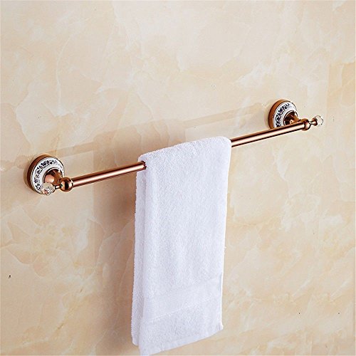MBYW portasciugamani Moderno Antico Europeo portasciugamani Acciaio Inossidabile Singola Barra portasciugamani Free Punch Bagno portasciugamani Cucina cremagliera in Oro Rosa 60 Centimetri
