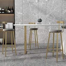 TRGCJGH Sgabelli da Bar con Schienale Sgabello Alto Sgabello da Bar in Ferro Battuto Gamba in Metallo Dorato Cuscino in Velluto Cucina Sedia da Colazione Poggiapiedi,B-75cm(29.5Inch)