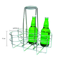 APS portabottiglie, portabottiglie, contenitore per 6 bottiglie, anello Ø 9,5 cm, 21,5 x 32 cm, altezza 33 cm, in metallo cromato