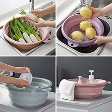 Portable lavaggio multifunzionale Round Up Bowl Container bacino di frutta portatile silicone Washtub bambino Lavabo piegante Lavabo Benna da bagno Accessori for cucina domestica esterna Viaggi Camp Z