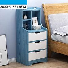 Zjcpow comodino comodino con 2/3 cassetti mobili comodino comodino comodino semplice comodino in legno massello, Legno, B, 36.5x30x84.5cm