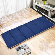 LoveHouse Materasso Pieghevole in Pelle Scamosciata, con Imbottitura Letto Mat Tatami tappetini in Memory Foam sfoderabile per casa, Ufficio, Viaggio, Blue, 190 * 68cm(78x27in)