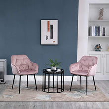 homcom Set di 2 Sedie Moderne Imbottite in Stile Nordico Seduta in Velluto con Impunture, 59.5x55.5x83.5cm Rosa