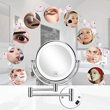 MTXJ Specchio Ingranditore da Trucco Specchio da Bagno da Parete Specchio Cosmetico Illuminato Ingradimento 7X con Luce LED, USB Ricaricabile