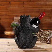 LHQ-HQ detentore dell'animale Bottiglia di Vino, Vino Cabina Resina Cabina Singola visualizzazione Bottiglia, Stabile, Forma Orso Nero, 8.4 * 8.2 * 10.4 in