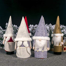 BESPORTBLE 2 Pezzi di Bottiglie di Vino di Natale Copre Ornamenti di Bambola di Gnomo di Peluche di Natale Decorazioni per la Cena di Natale Decorazioni per Feste di Natale (Grigio Bianco)