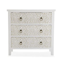 VERSA Nanako Cassettiera Camera letto o Salotto, Armedio con Cassetti, Con 3 cassetti, Misure (A x L x l) 78 x 25 x 78 cm, Legno, Colore Bianco