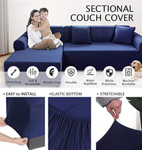 OKJK Copridivani ad Angolo, Rivestimento per mobili Soggiorno Moderno, copridivano sfoderabile Chaise Longue Elastico Universale a Forma di L (White,Part A-A 90-140cm)