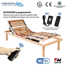 MEMORYLINE Super Offerta - Luxury Line Rete elettrica motorizzata singola (80x190), doppio motore OKIN, telaio in legno di faggio, ammortizzatori in SBS-TPEE, Dispositivo medico per sgravi fiscali