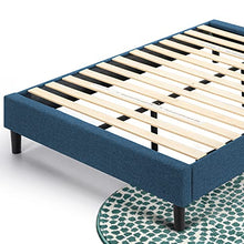 ZINUS Curtis 35 cm Telaio del letto a piattaforma imbottito | Base per materasso | Supporto per doghe in legno | Facile da montare | 140 x 190 cm | Blu Navy