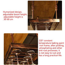 Portavini Porta Bicchiere da Vino in Ferro da Soffitto， Porta Bicchiere da Vino Rosso， Regolabile in Altezza， Portabicchieri Alto Portabicchieri Appeso Espositore da Bar (Size : 60cm)