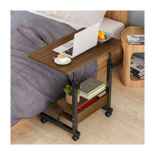SXGKY Scrivania per Laptop Regolabile in Altezza Tavolino da Letto, Tavolo con Ruote, Tavolo Regolabile in Altezza, 60x40cm Scrivania Portatile FF (Color : 60 * 40 Black Oak)