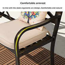 Parco Terrazza Cortili Panchina Panchina da Giardino in Ghisa, Panche Tempo Libero Esterno con Tavolo Centrale, Panca Metallo Retrò Resistente Intemperie, Panche 2 Posti (inclusi Cuscini e Cuscini)