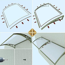 BGSFF Türverdeck, Markise im Freien Patio Veranda Markise Schutzabdeckung Tiefe 60/80cm Aluminiumlegierung Halterung für Gartenveranda Fenster Garage (Farbe: Clear, Größe: 60X300cm)