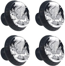 Fantastico maiale alato volante floreale Pomelli per Porta Set di 4 Pomelli per Mobili Manopole per Cassetti Cucina Armadio Vetro