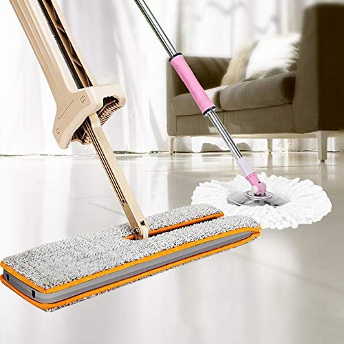 SSAYY Spray Mop Mop Autoportante Bifacciale Piatto Telescopico Comodo Manico Mop Strumento di Pulizia del Pavimento per Cucina Soggiorno