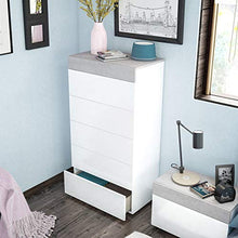 Habitdesign Winter B10 Cassettiera, Melamina, Bianco, 61 x 40 x 118 cm