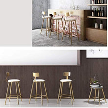 SYLOZ Nordic Ferro Battuto Bar sgabelli da Bar Sedia di caffè d'oro Sgabello Alto Gastronomia Reception Chair Casa Sgabello (Color : Sitting Height73)