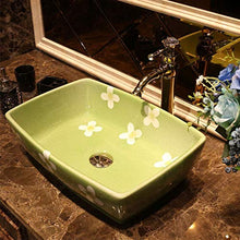 WEHOLY Lavabo in Resina Lavabo da Incasso Ovale in Pietra Naturale Lavabo Rettangolare Retro Creativo Jingdezhen Ceramica Hotel Lavabo antispruzzo