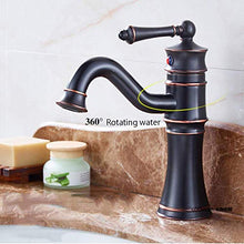 HYY-YY Bacile in Bronzo Nero Bacino Caldo e Rubinetto Fredda di Rame Bagno Rubinetto di lavabo può Essere ruotato Bella Pratico