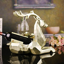KANJJ-YU realistico artigianato europeo decorazione della casa artigianale resina cervo vino cremagliera peonia regali aziendali all'ingrosso (40 x 25 x 35 cm) vino