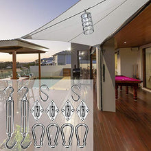 ASANMU Kit di Fissaggio per Vela Parasole, 12 Pezzi Kit di Montaggio e Fissaggio, Inossidabile Kit di Fissaggio per Kit Fissaggio per Ombreggiante per Ombra Giardino per Giardino Patio Caffettiera