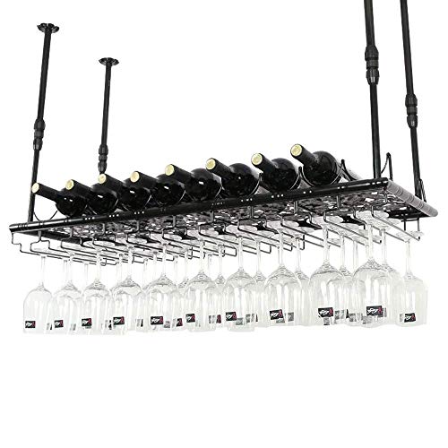 SILOLA Cremagliera del Vino, Materiale in Ferro battuto massello con Vernice ad Alta Temperatura, cremagliera del Vino appesa Creativa Cremagliera del Bicchiere di Vino a Testa in Giù Appendiabiti PE