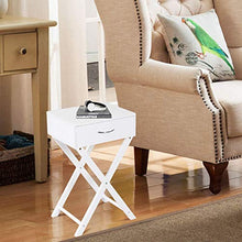 DREAMADE Comodino con Cassetto, Tavolino Laterale per Divano Poltrona Salotto Camera da Letto in MDF, Bianco