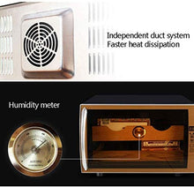 AMOYEE Scatola di visualizzazione del Sigaro humidor, Finestra di Vetro Artigianale, Top Cover Igrometro Digitale, umidificatore dedicato