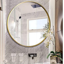 LULUTING Specchio Trucco Bagno Specchio Telaio in Alluminio Specchio da Toilette Wall Hanging Specchio Specchio Rotondo Specchio Decorativo 50 × 50 Centimetri
